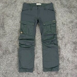 Fjallraven Keb Trousers W Short G-1000 Outdoor Pants Womens 35-36 Gray Trekking